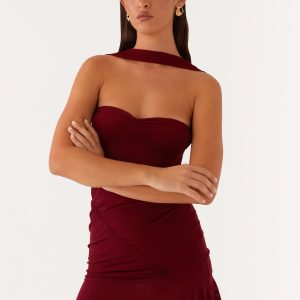Pari Open Back Mini Dress - Mulberry