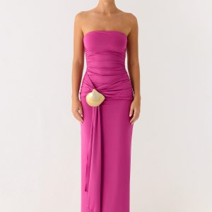 Party After Party Shell Maxi Dress - Fuchsia