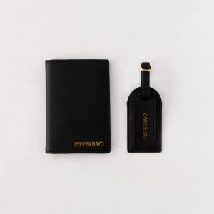 Passport Holder & Luggage Tag Set - Black