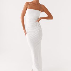 Paxton Beaded Maxi Dress - White