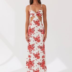 Rosie Satin Maxi Dress - Rosa Floria