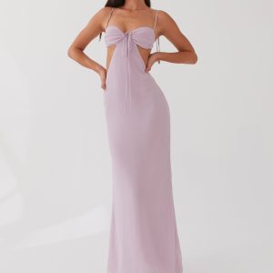 Tyra Ruched Maxi Dress - Lavender