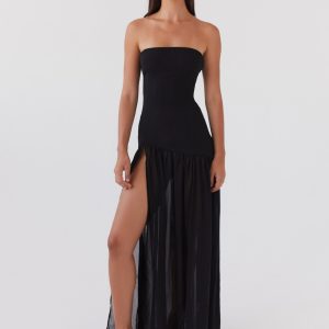 Eden Strapless Maxi Dress - Black