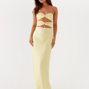 Tianna Strapless Maxi Dress - Yellow