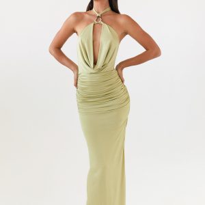 Samara Halterneck Maxi Dress - Sage