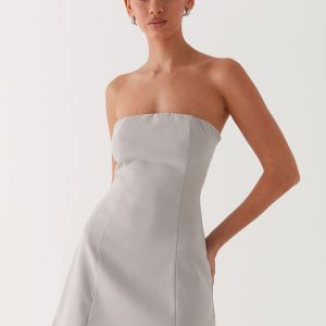 Ayanna Strapless Mini Dress - Grey