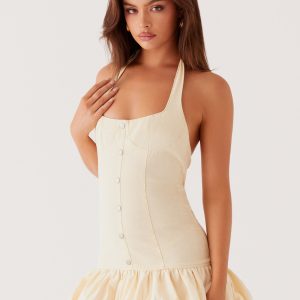 Georgina Denim Mini Dress - Antique