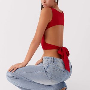 Saskie Tie Top - Ruby Red