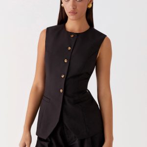 Siena Style Tailored Vest - Black