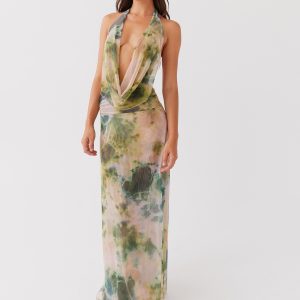 Elysia Mesh Maxi Dress - Rainforest