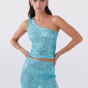 Neon Nights Sequin Mini Skirt - Crystal