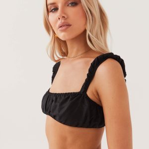 Valencia Villa Bralet Top - Black