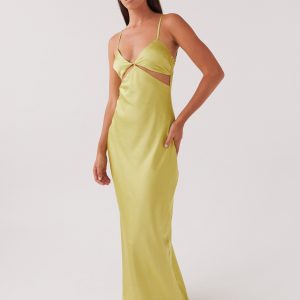 Raylie Cut Out Maxi Dress - Chartreuse