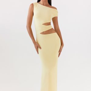 Margot One Shoulder Maxi Dress - Yellow