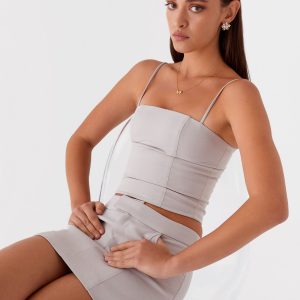 Eliana Crop Top - Grey