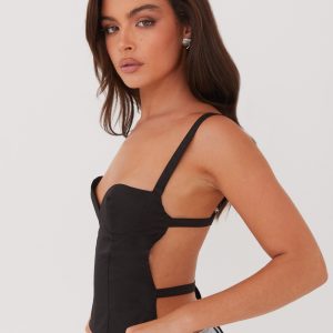 Naomi Backless Top - Black
