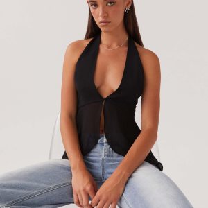 At Last Halterneck Top - Black