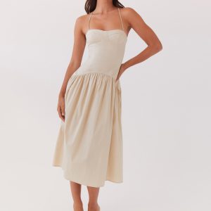 Yvette Corset Midi Dress - Desert Sage