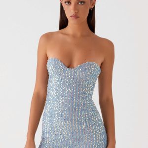 Disturbia Sequin Mini Dress - Sequin Denim