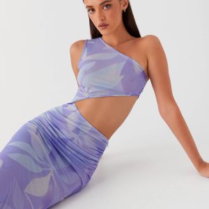 Shadows In The Sun Mesh Maxi Dress - Purple Rain