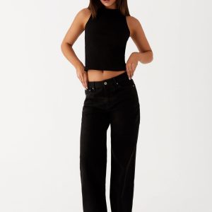 Keanna Low Rise Denim Jeans - Black