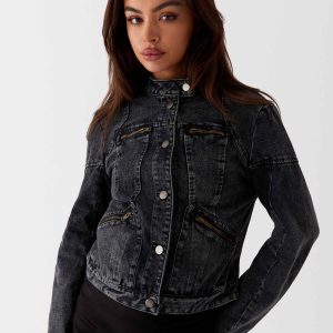 Another Late Night Denim Jacket - Charcoal