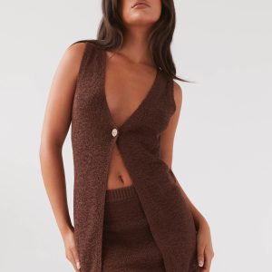 Capri Glow Knit Top - Chocolate