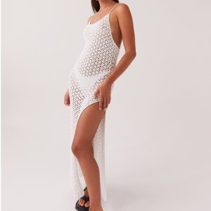 Shellie Crochet Maxi Dress - White