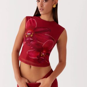 Waiting for Dawn Mesh Top - Rosa