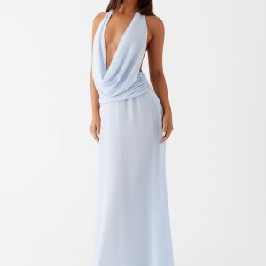 Elysia Chiffon Maxi Dress - Baby Blue