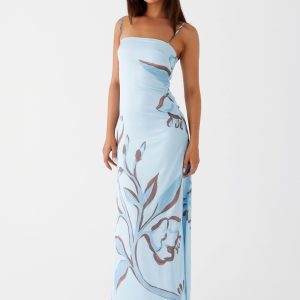 Aster Bloom Maxi Dress - Blue Floral