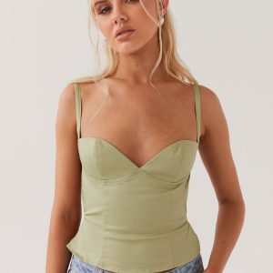 Naomi Backless Top - Sage