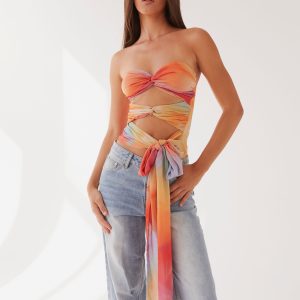 Sunlight Cascade Top - Rainbow Radiance