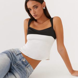 Lylah Satin Top - Noir Pearl