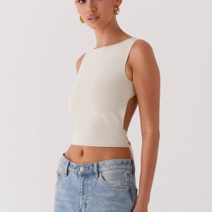 Saskie Crop Top - Ivory