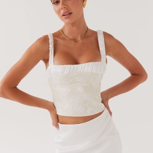 Ryder Bustier Top - Ivory Sky