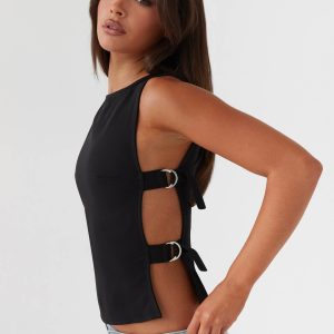 Cherish You Buckle Top - Shadow