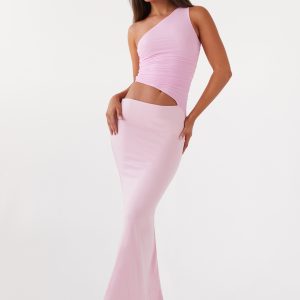 Seranella One Shoulder Maxi Dress - Pink