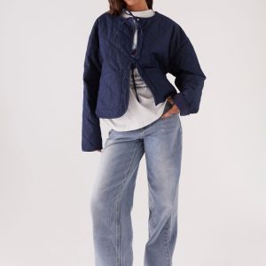 Faded Fall Quilted Jacket - Vintage Blue Wash