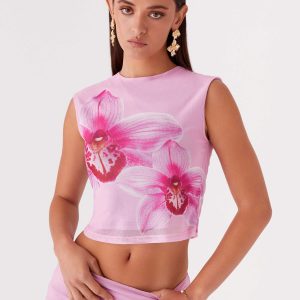 Waiting for Dawn Mesh Top - Pink Magnolia