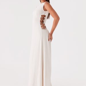 Catherine Linen Maxi Dress - Oatmeal