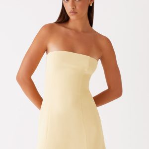 Ayanna Strapless Mini Dress - Yellow