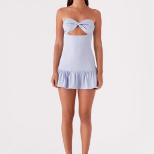 Gigi Frill Mini Dress - Blue