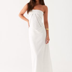 Cerisa Linen Maxi Dress - White