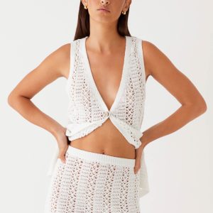 Capri Glow Knit Skirt - Cloud White
