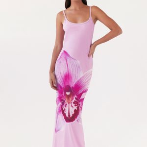 Bad News Mesh Maxi Dress - Pink Magnolia