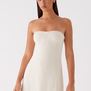 Do It That Way Linen Mini Dress - Ivory