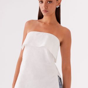 Dalmia Linen Top - White