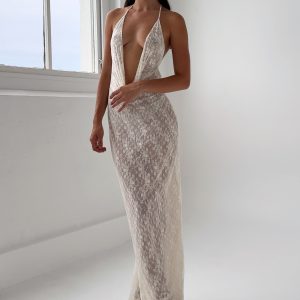 Champagne Coastline Maxi Dress - Ivory
