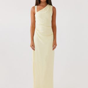 Daffodil Charm Linen Maxi Dress - Sunflower Yellow